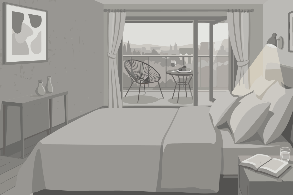 Standard Doppel-/Zweibettzimmer mit Balkon